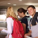 university students at a canteen